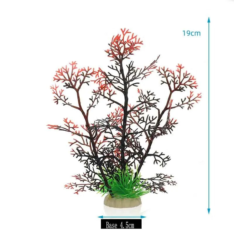 Plante Artificielle Aquarium Rouge et Noire - 19cm