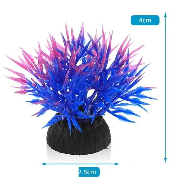 Plante Artificielle Aquarium Violet et Rose - 4cm