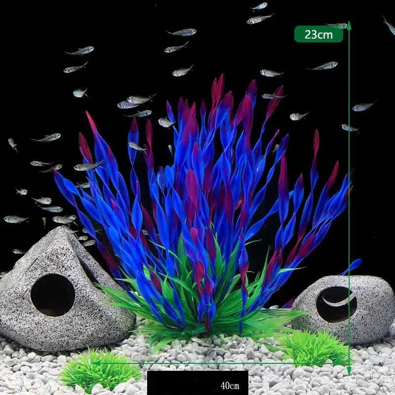 Plante Artificielle aquarium bleue - 23 cm