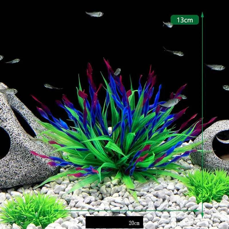 Petite Plante Artificielle Multicolore pour Aquarium -  13 cm