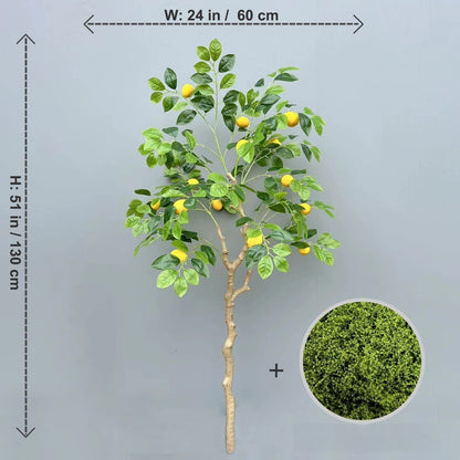 Grand Citronnier Artificiel 130 cm avec Feuillage Épais