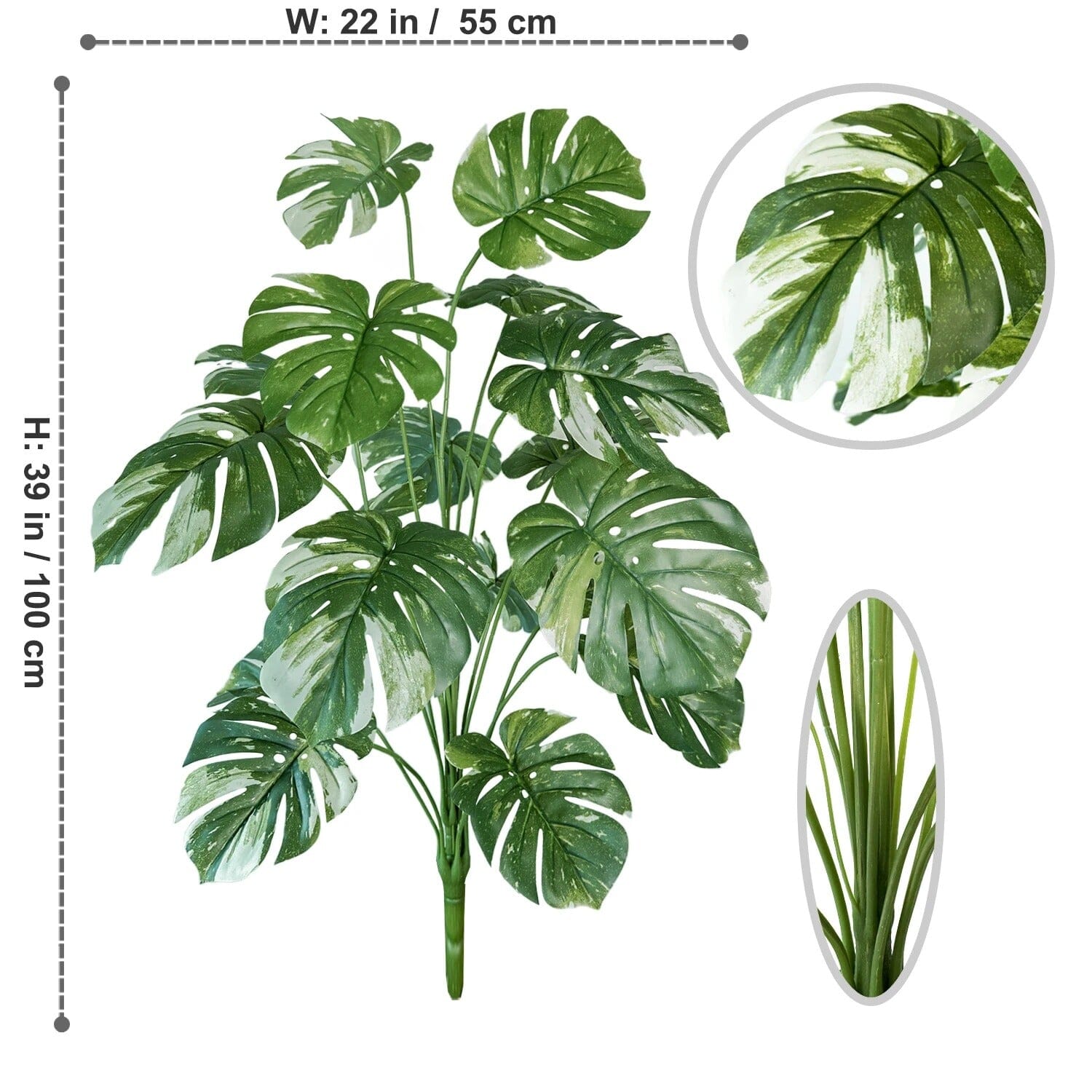 Monstera Deliciosa Artificielle - 65 cm et 100 cm