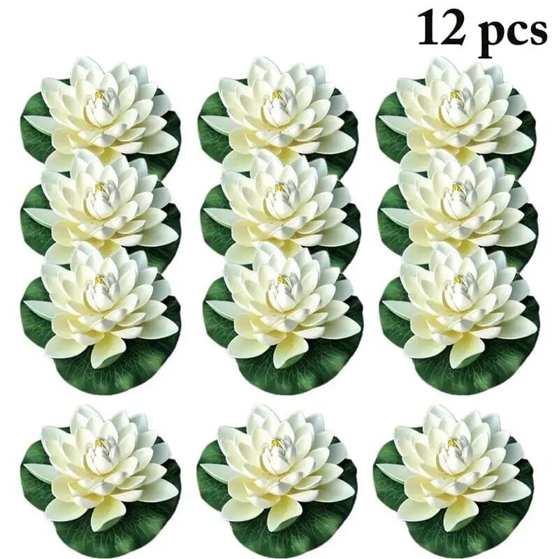 Nénuphar Artificiel Flottant - Lot de 12