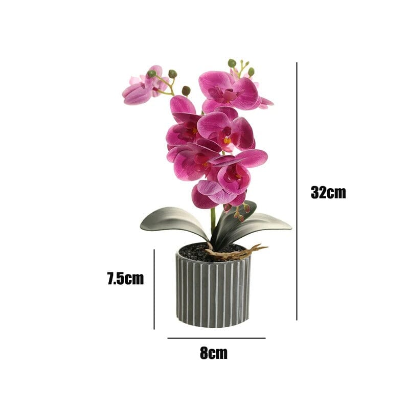 Orchidée Artificielle en Pot - 32 cm Fuchsia