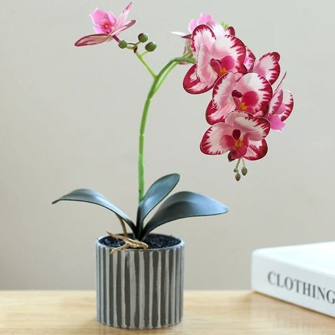 Orchidée Artificielle en Pot - 32 cm Rose