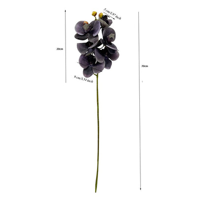 Orchidée Artificielle Haut de Gamme - 70 cm Gris et Violet