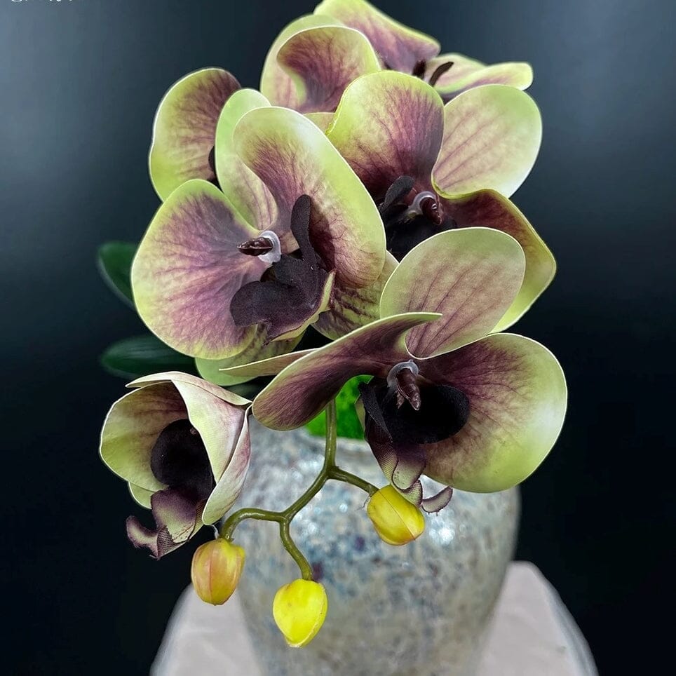 Orchidée Artificielle Haut de Gamme - 70 cm Vert et Violet