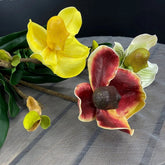 Orchidée Artificielle Paphiopedilum 48 cm, Jaune