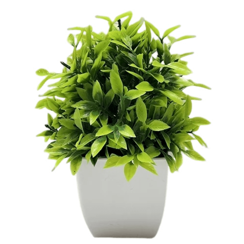 Petite plante artificielle en pot - Feuillage réaliste - 16 cm