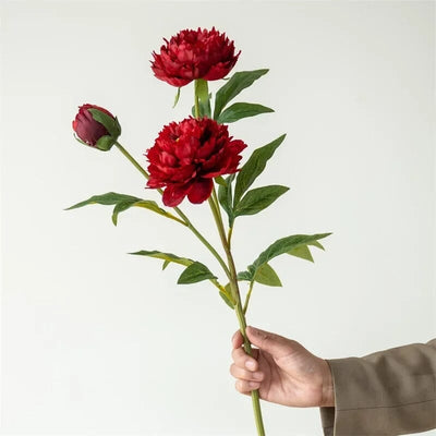 Pivoine Artificielle Rouge - 75 cm