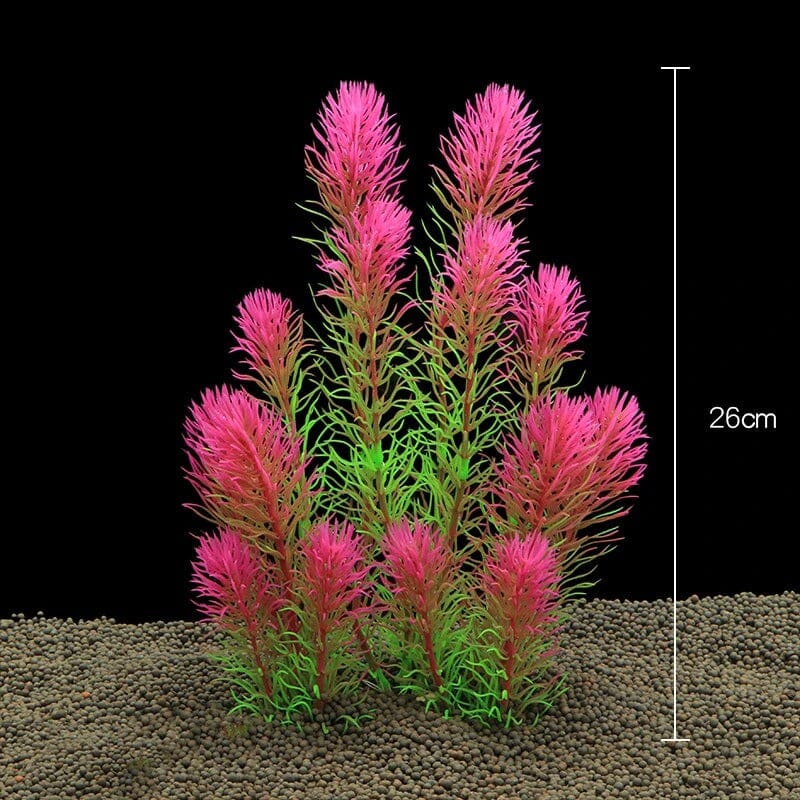 Plante Artificielle Aquarium 26 cm - Rose et Verte