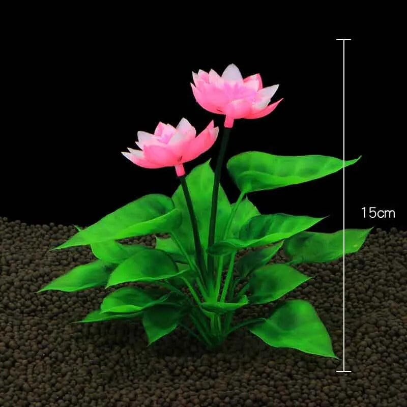 Plante Artificielle Aquarium Fleurs de Lotus - 15cm