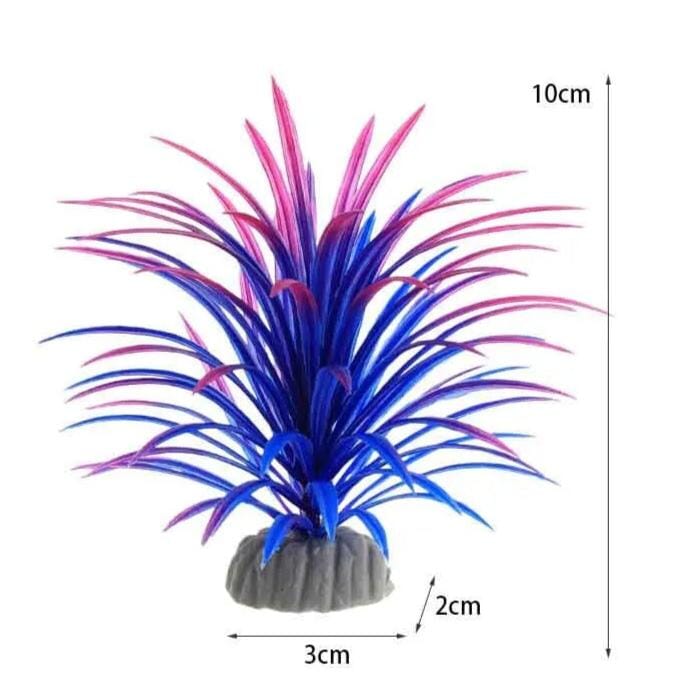 Plante Artificielle Aquarium Violet et Bleu - 10cm