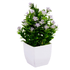 Plante artificielle en pot - Feuillage vert et fleurs lilas - 19 cm