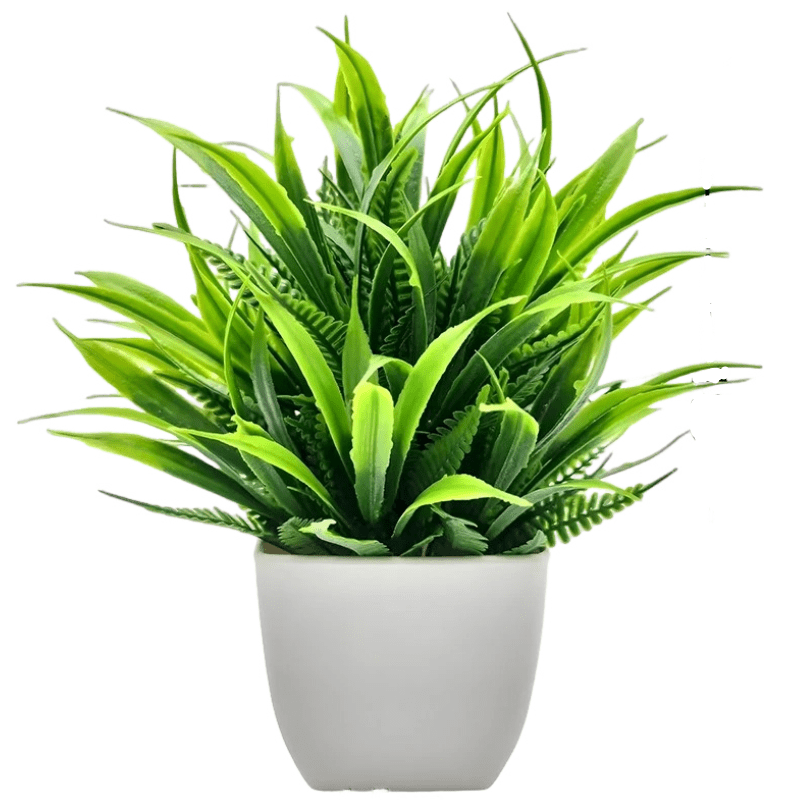 Plante artificielle en pot - Feuillage vert vif - 18 cm