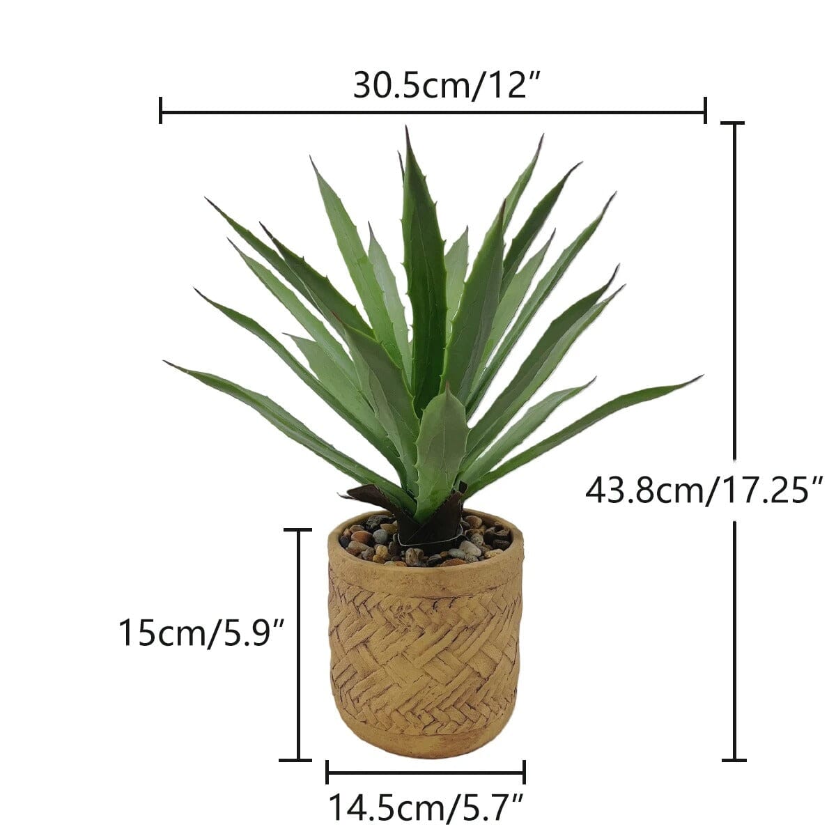 Plante Artificielle Réaliste Agave en Pot