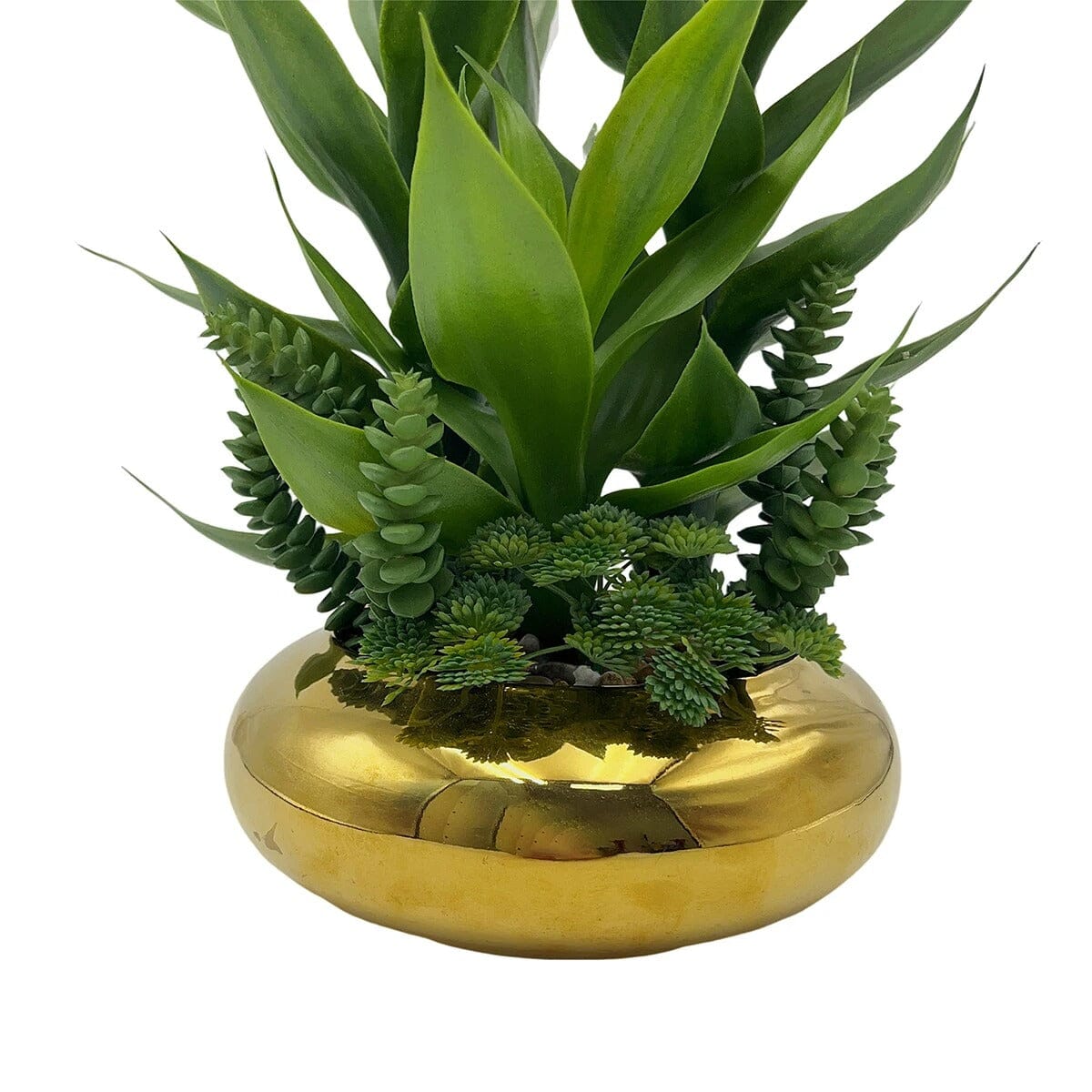 Plante Succulente Artificielle avec Pot Doré – 42cm