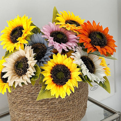 Tournesol Artificiel Jaune en Soie – 48 cm