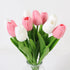 Bouquet Tulipe Artificielle - Rose et Blanc (10 Fleurs)