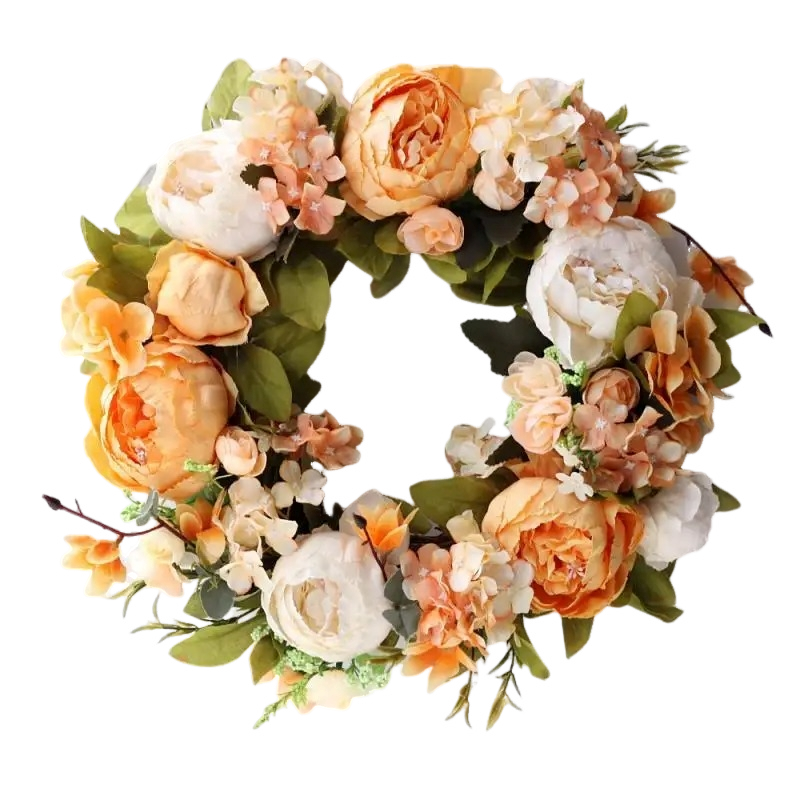 Couronne de Fleurs – Pivoines et Hortensias