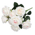 Bouquet de 10 roses artificielles blanches nuances roses