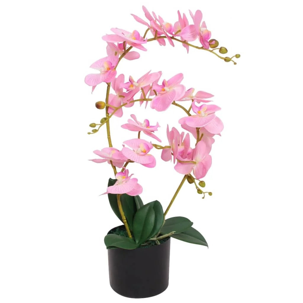 Grande Orchidée Artificielle Rose de Luxe – 65 cm en Pot