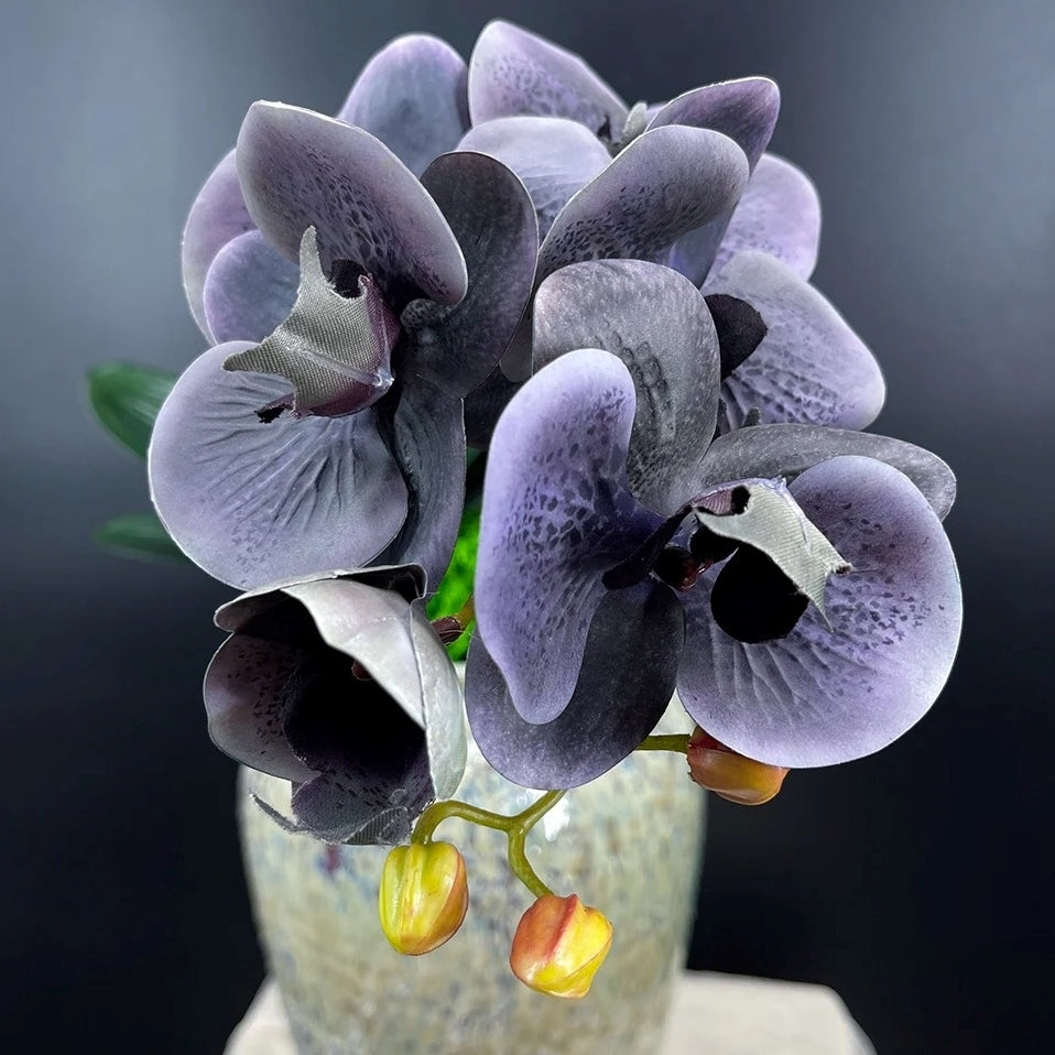 Orchidée Artificielle Haut de Gamme - 70 cm Gris et Violet