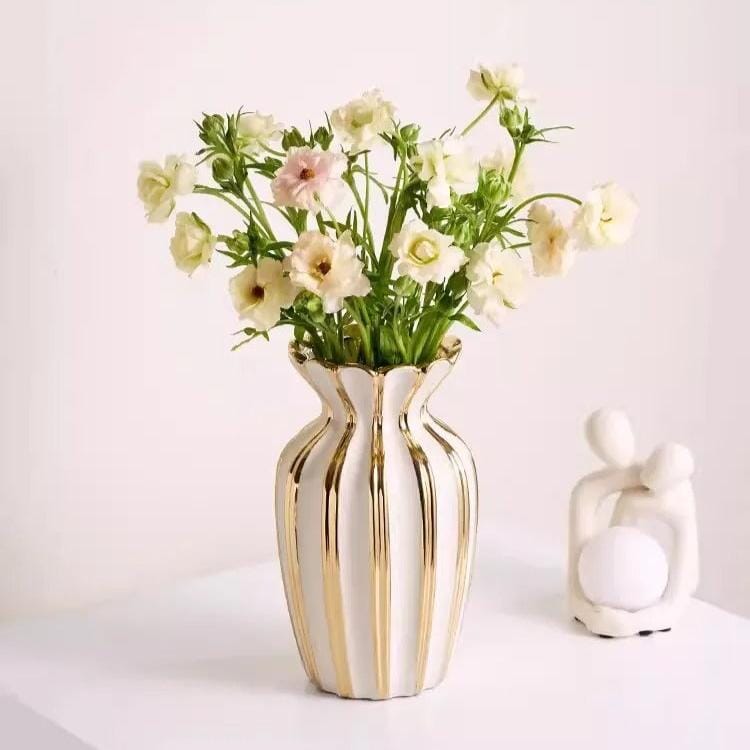 Vase Blanc et Doré