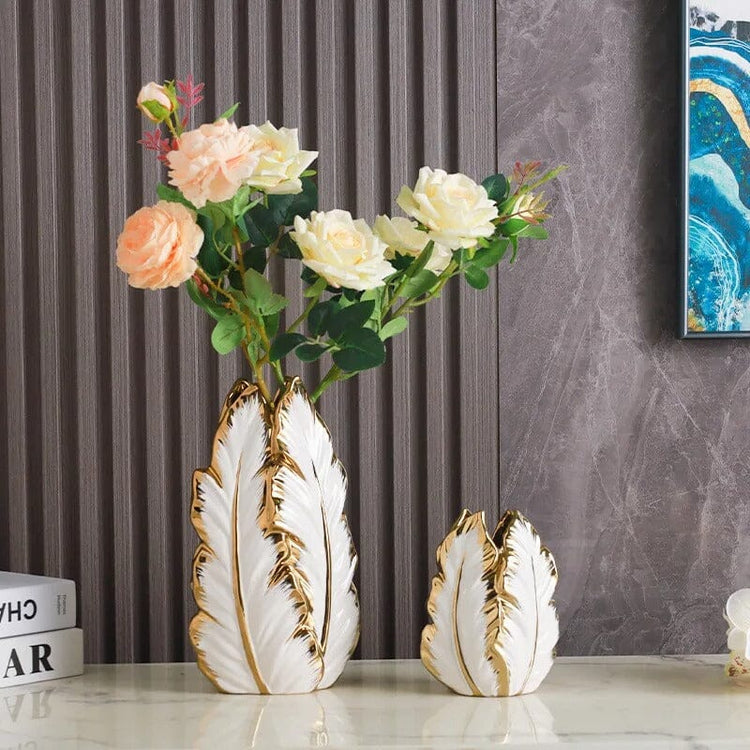 Leaf Design Ceramic Vase