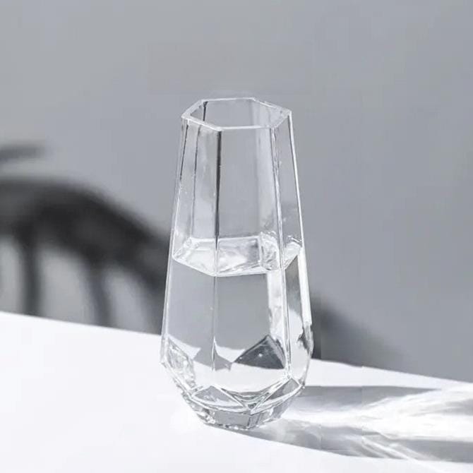 Vase en Verre Hexagonal - 20,5 cm