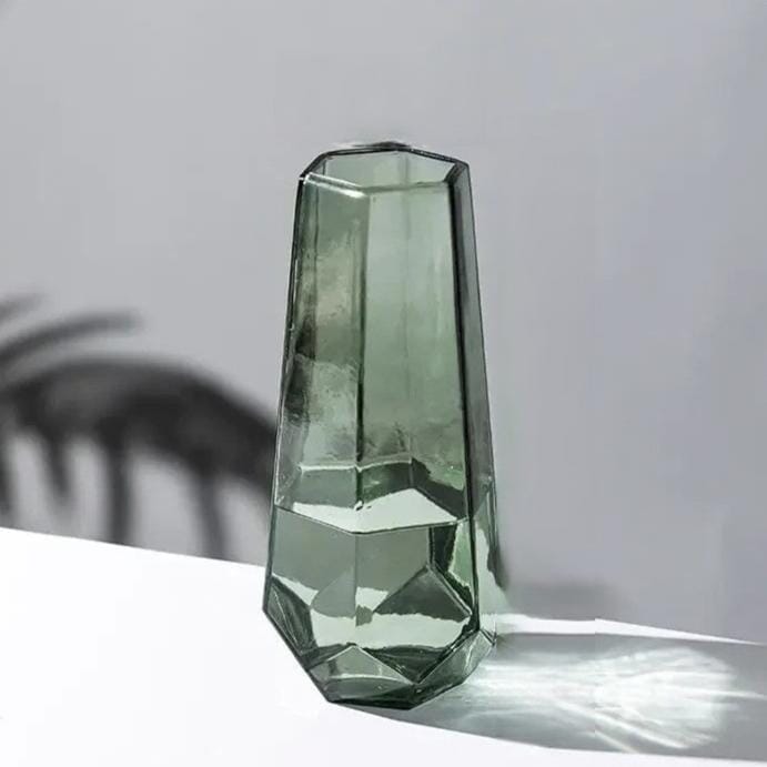 Vase en Verre Hexagonal - 20,5 cm